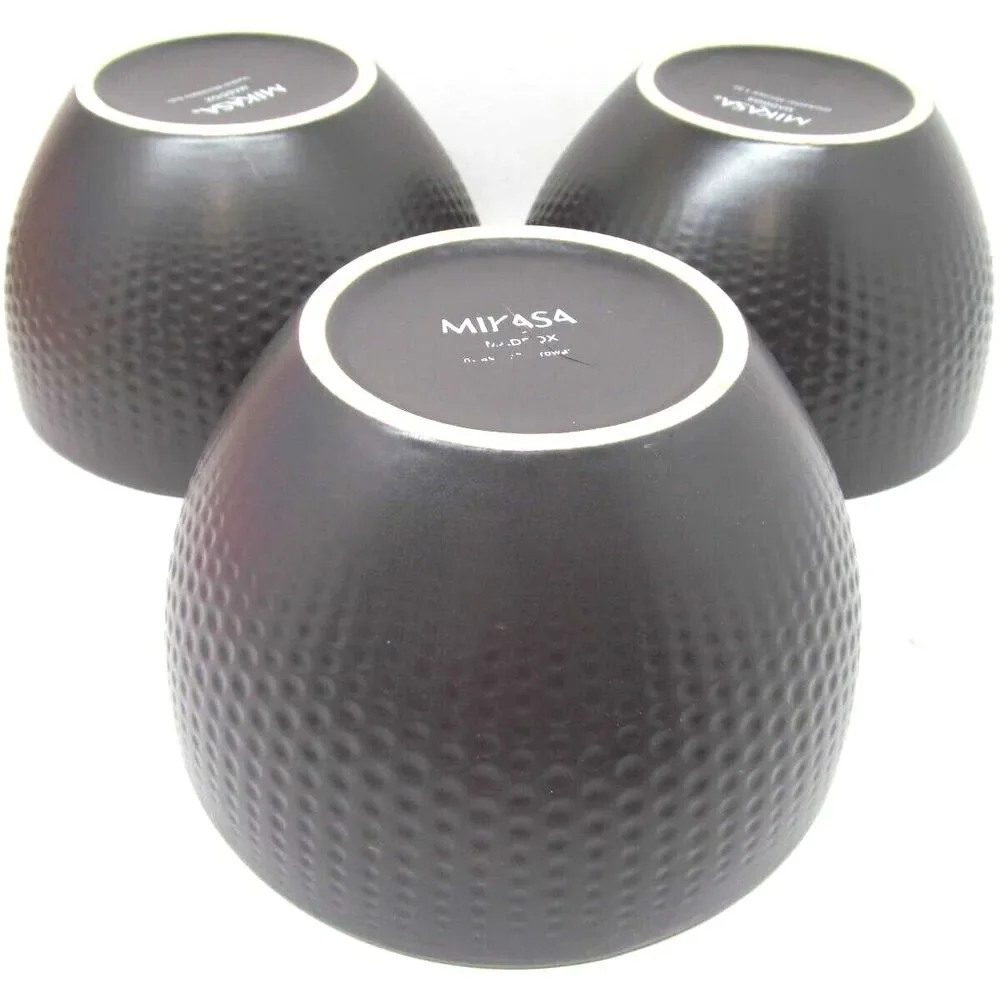 Mikasa Maddox Set Of 3 Textured Gray 5 7/8